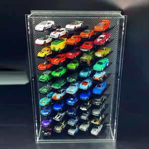 Vitrine en acrylique moulé sous pression à l'échelle 1/64 avec panneau arrière en fibre de carbone pour Hot Wheels, Matchbox, Greenlight, Autoworld et modèles - Product Image 2