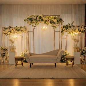 Iron Wedding Arch with Electroplating Combination <b>Screen</b> <b>Stand</b> Background Props for Wedding Stage - Product Image 6