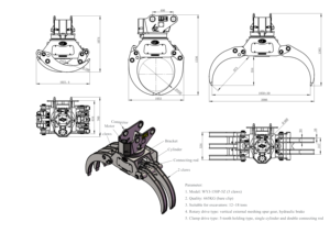 เครื่องจักรป่าไม้ XUVOL ตัวจับไม้ซุง Xuvol 150P พร้อมระบบไฮดรอลิกหมุนได้ 360 องศา - Product Image 4
