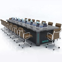 Table de conférence multi-personnes intelligente personnalisée en usine, grande table de conférence en métal