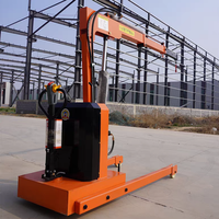 Grue à flèche hydraulique électrique mobile, capacité 1500 kg, utilisation portable pour la construction, élévateur d'atelier avec boîte de vitesses à rotation 360°