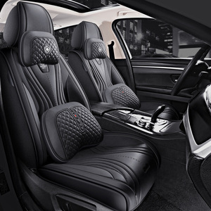 Fundas de Asiento de Coche de PU de Lujo, Impermeables, Antideslizantes, Duraderas, Universales, para Cinco Asientos, para Todas las Estaciones, con Cojines y Almohadas - Product Image 4