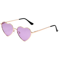 Lunettes de soleil polarisées pour femmes Mode coeur Lovely Style Metal Frame UV400 Protection Lens shades