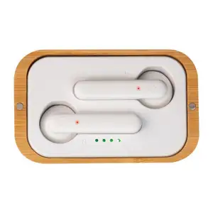 Auricolari Wireless in bambù ecologici BT 5.0 custodia di ricarica wireless portatile auricolare tipo c auricolare wireless