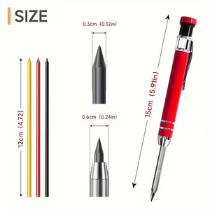 Lápiz <span class=keywords><strong>de</strong></span> <span class=keywords><strong>Carpintero</strong></span> Metálico Peaktop <span class=keywords><strong>de</strong></span> 2.8MM, Marcador Mecánico para Orificios Profundos, Lápiz <span class=keywords><strong>de</strong></span> Carpintería con Sacapuntas, Juego <span class=keywords><strong>de</strong></span> Herramientas para Trabajar la Madera - Product Image 5