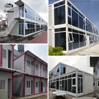 Bâtiment préfabriqué modulaire en panneaux sandwich d'acier, design moderne, à deux étages, pour maison, bureau ou magasin