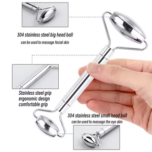 Alat Pijat Wajah Roller <span class=keywords><strong>Guasha</strong></span> dari Baja Anti Karat 304 dengan Logo Custom, untuk Pengencangan Kulit dan Peremajaan Kulit, untuk Penggunaan Komersial dan Rumah Tangga - Product Image 3