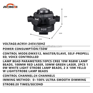 RGBW DMX512 cabeza móvil controlada LED Ojo de abeja luz láser para Club noche DJ verde azul patrón vidrio 20W blanco rojo haz de efectos - Product Image 2