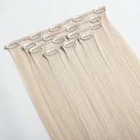 Vente en gros de luxe premium sans couture invisible clip-in Remy extensions de cheveux vraie vierge cuticule intacte cheveux blonds humains naturels