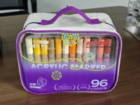 OEM 72 pièces Ensemble de marqueurs de peinture acrylique en plastique Pointe de pinceau souple Stylos Système de contrôle de l'encre Imperméable Séchage rapide Séchage rapide Bricolage Artisanat