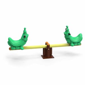 Cour bébé terrain de jeu bricolage chien crocodile en forme d'animal Double siège enfants adulte fer acier tuyau balançoire Machine jouet pour enfants - Product Image 2