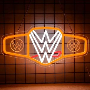 In Stock Insegna al Neon LED per Wrestling, Decorazione da Parete con Cinture e Loghi da Wrestling dai Colori Vivaci, Insegne al Neon Personalizzate - Product Image 1