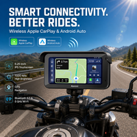 Aoocci C6 Pro 6.25 Inch HDR Dual 1080P Kamera Dasbor Motor Nirkabel CarPlay IP67 Tahan Air DVR Navigasi Pintar Sepeda Motor