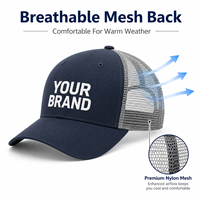Casquette de baseball trucker en maille 112, coton à l'avant, nylon à l'arrière, respirante, personnalisable, vente en gros, été