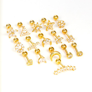 Joyería de punción de acero quirúrgico de Venta caliente, anillo de bola de cristal liso <span class=keywords><strong>anodizado</strong></span> inoxidable, <span class=keywords><strong>Piercing</strong></span> para el cuerpo, ombligo, vientre, Perno de moda - Product Image 3