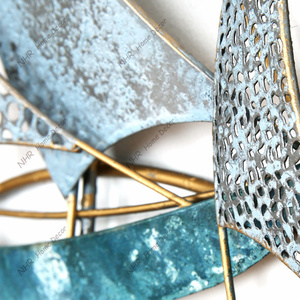 أفكار هدية للمنزل لغرفة المعيشة ، مركب معلق على الحائط ، ديكور منزلي ساحلي للشاطئ والشاطئ والمتوسطي على الحائط المعدني - Product Image 3