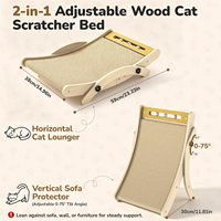 Griffoir pour chat en bambou réglable en angle BH avec coussin en sisal naturel et balles jouets pour chats de grande taille
