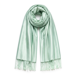 Multi Colour Viscose Satin Pashmina <b>Shawl</b> Soft <b>Warm</b> Fringe Scarf Solid Winter <b>Wrap</b> for Women Travel Daily Wear - Product Image 1
