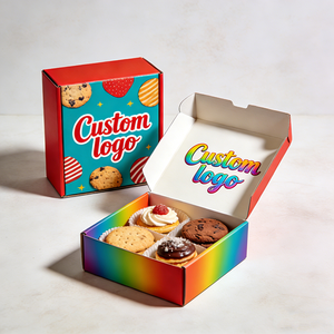 Boîtes à biscuits 5x5x2 pouces, emballage <span class=keywords><strong>de</strong></span> boulangerie, design du Nouvel An chinois, livraison, logo personnalisé, boîte à pâtisserie <span class=keywords><strong>de</strong></span> luxe - Product Image 1