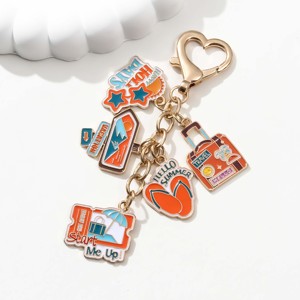 Creative Airline Tickets Zapatillas Equipaje Colgantes encantadores Seaside Travel Series Llavero para amigos Hecho a mano Buen regalo Joyería - Product Image 3