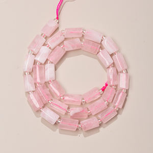 Perles de chakra en tourmaline noire naturelle de 8x10 mm, pierre précieuse de quartz facettée, forme libre, tube, colonne, pour la fabrication de bijoux, énergie puissante - Product Image 4