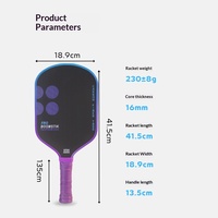 Raket Pickleball Profesional T800 Serat Karbon, Inti Busa Kelas Penerbangan, Perlengkapan Olahraga Kelas Atas 230g, Raket Suara Tajam