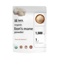 Poudre de champignon Crinière de lion biologique pour adultes, issue de mycélium de champignon à fruits entiers, OEM ODM, améliore la mémoire et le sommeil, 24 mois