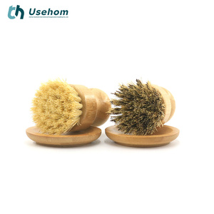 Fregadero de cocina, sisal natural + palmeras de coco y cepillo de limpieza de bambú vegetal, Juego de cepillos de limpieza de platos con base de Bambú - Product Image 2