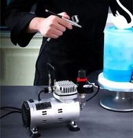 Kit de pistolet aérographe portable à double action, alimentation par gravité, compresseur à piston unique, moteur sans huile, refroidissement par air, pour la peinture de modèles