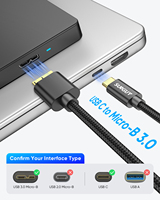 Cable de datos SUNGUY de nailon trenzado tipo C a Micro-B, cable de carga rápida para teléfono, portátil, cable de carga USB, cavo di ricarica
