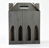 Individuell Bedruckte 4-Flaschen Wellpappe-Weinträgerbox mit Griff Kraftkarton Geschenkverpackung