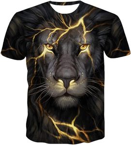 ปรับแต่งออกแบบเสื้อยืดชายรูปแบบสิงโต Dropshipping สบายเสื้อผ้าระบายอากาศฤดูร้อนสบายๆนุ่มผู้ชายเสื้อยืด - Product Image 2