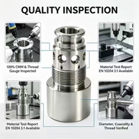 Manchon de valve en acier inoxydable usiné sur mesure par CNC, composant de valve hydraulique de précision usiné par tournage et fraisage CNC pour système de contrôle des fluides