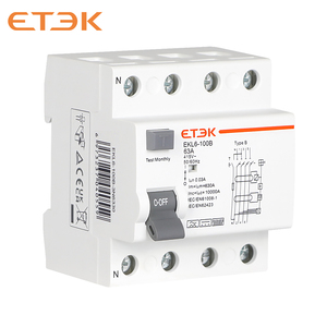 Pemutus Sirkuit Kebocoran Arus Tanah Tipe B ETEK RCCB RCD Din Rail EKL6-100B 4P 6-100A 30mA 10KA <span class=keywords><strong>ELCB</strong></span> Pemutus Sirkuit Kebocoran Arus Tanah - Product Image 2