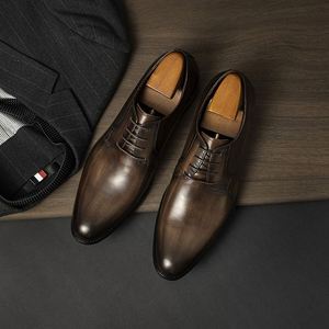 รองเท้าเดอร์บี้หนังแท้ VALENTINA รุ่นปี 2025 สำหรับผู้ชาย งานแฮนด์เมดระดับไฮเอนด์ หัวแหลม สำหรับงานทางการและธุรกิจ ปิดด้วยเชือกผูก พื้นยางกันลื่น ปรับแต่งได้ - Product Image 1