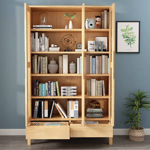 Großhandels preis Wohn möbel Schul büro Holz Bücherregal Bibliothek Bücherregal mit Schublade für Wohnzimmer - Product Image 4