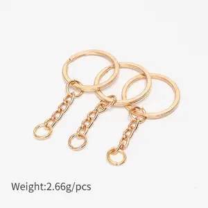 Multicolor Metalen Sleutelhangers Met Split Ring Link Chain Key Rings Keyfob Sleutel Hangers Houder Ringen Diy Sleutelhangers Sleutelhanger
