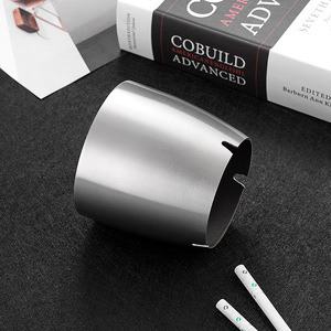 Cendrier rond en acier inoxydable Michael, cendrier en forme de tasse avec impression de logo, cadeaux d'affaires - Product Image 4