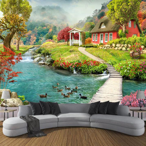 Papel Tapiz 3D Paisaje 4D 8D Rollos Decoración del Hogar Mural de Flores de Corte para Sala de Estar Papeles Tapiz/Revestimiento de Paredes-100x144 Pulgadas - Product Image 4