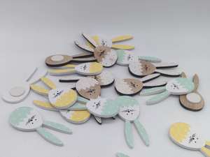 Kelinci Paskah dengan stiker, kelinci 5cm. kelinci kayu - Product Image 4