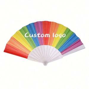 Abanico Plegable de Plástico con Logotipo Personalizado, Diseño Arcoíris, para Decoración, Abanico de Mano Plegable para el Orgullo Gay - Product Image 6
