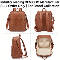 Sac à dos à langer en cuir végétalien microfibre pour bébé, marque privée, fabrication OEM, pour maman et papa, sac à couches de voyage, fabricant en gros