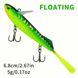 Señuelo Flotante Tipo Lápiz <span class=keywords><strong>de</strong></span> 68mm/5g con Cola <span class=keywords><strong>de</strong></span> Pluma y Deflector Frontal, Acción Flotante Estable, Destello y Salpicaduras para Atraer Peces, Lanzamiento Largo - Product Image 1