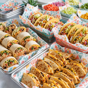 Feuilles de papier d'emballage alimentaire imprimées sur mesure pour tacos, burritos, quesadillas et restaurants mexicains - Product Image 6