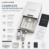Boîte à tiroir rigide pour emballage de flacons de sérum de soin de la peau 3ml 10ml, avec autocollant holographique brillant personnalisé et étiquette privée