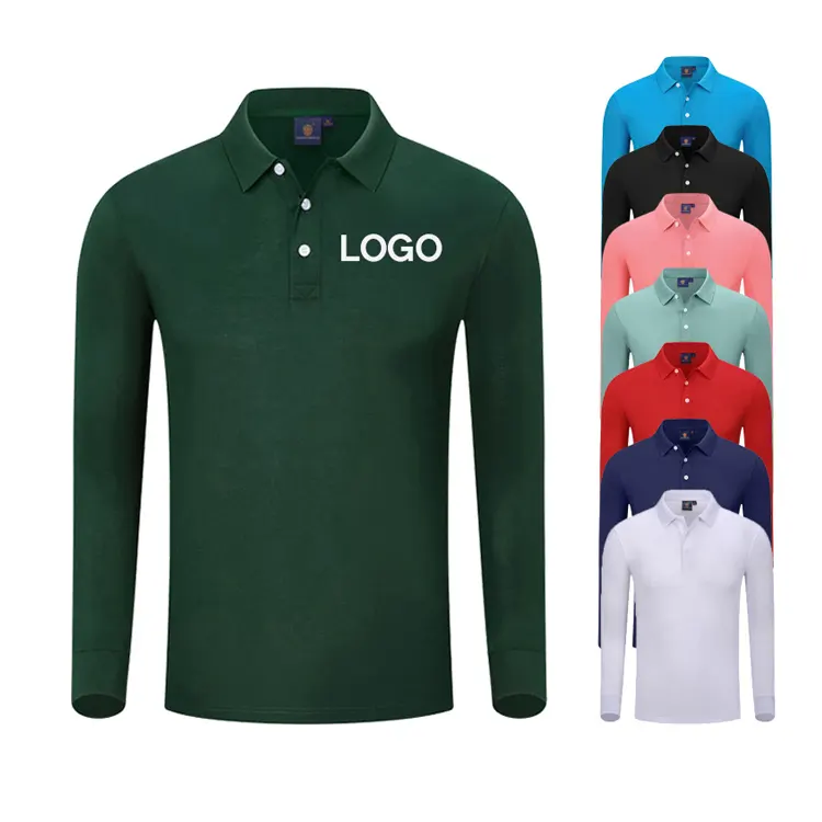 Индивидуальная высококачественная повседневная 100% хлопковая Футболка Поло простая трикотажная рубашка поло для гольфа с длинным рукавом мягкая деловая рубашка поло мужская