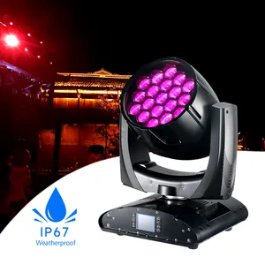 Haz de luz con cabezal móvil, iluminación de escenario, eventos y espectáculos, Zoom de 19X40W, LED RGBW 4 en 1