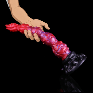 Dildo tentáculo de 16.92'' de largo con textura de ventosa, nudos de silicona para estimulación anal y vaginal, para parejas y masturbadores individuales. - Product Image 1