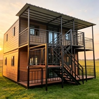 Maison conteneur préfabriquée extensible Shinestone à double aile, villa modulaire compacte avec design extérieur personnalisé