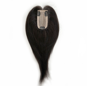 Perruque toupet en cheveux humains à clipser de 12 pouces, mi-longue et droite, noir naturel brun, WIGTS, bonnet léger de qualité supérieure, design respirant - Product Image 4